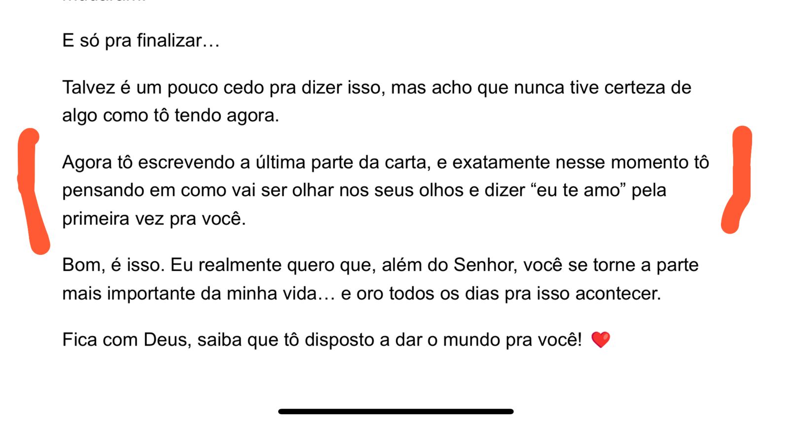 Trecho da carta